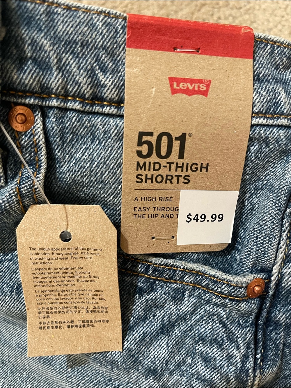Levi's 501 Mid-Thigh Shorts - Picture 3 of 3